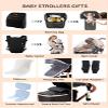 Prokoke PU Leather 3-in-1 Stroller Travel System, One-Click Foldable, Reversible Two-Way Push, Aluminum Alloy Frame, Grey 518 view 2
