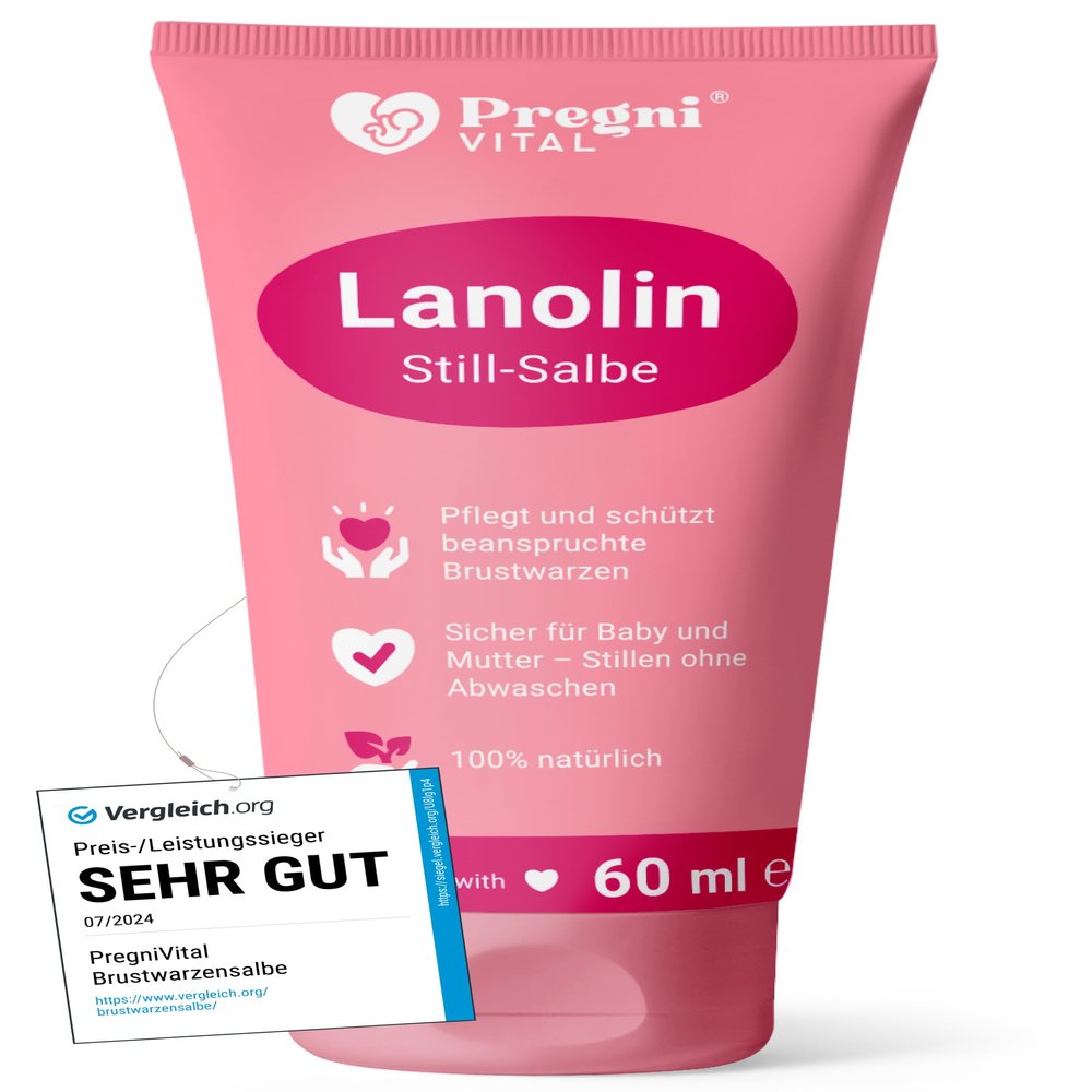 PregniVital Lanolin Nipple Ointment for Breastfeeding, 60 ml