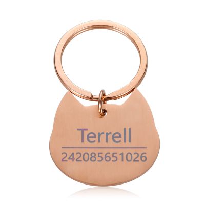 Anti-Lost Engraved Pet ID Tag, Rose Gold, S, 25 x 23 mm
