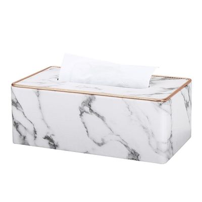 Sparrow Angel Faux Leather Marble Tissue Box Cover and Holder, 1952 Marble Golden