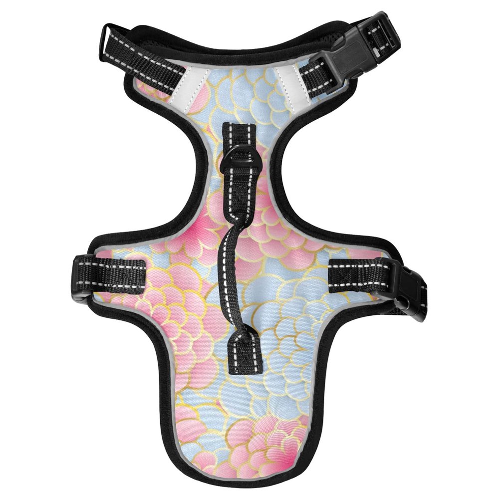 Naanle Dahlia Flowers No-Pull Dog Harness with Leash Clips