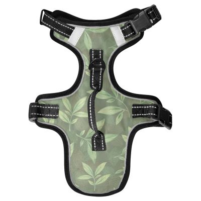 Naanle Green Leaves Dog Harness with Leash Clips