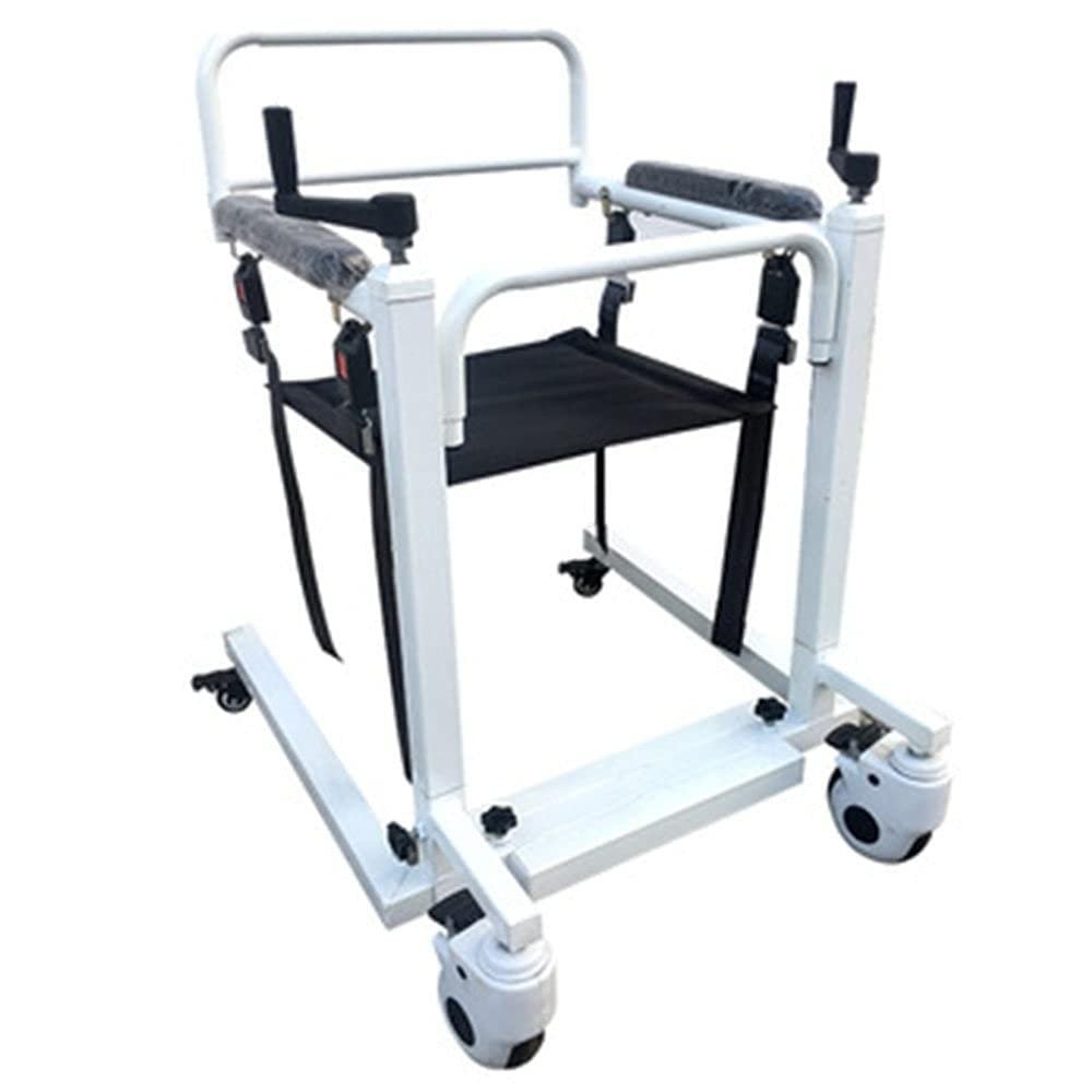 HUMNZR Steel Transport Wheelchair and Patient Lift, Height Adjustable