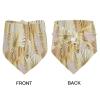 2-Pack Dog Bandanas with Snap Buttons, Triangle Pet Scarf Set, Gold Halo Rose Abstract Leaves view 2