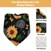 2-Pack Milk Silk Dog Bandanas for Pets, Snap-Button Triangle Scarf Set for Small to Large Puppies, Dogs and Cats, Large Yellow Watercolor Pencil view 4