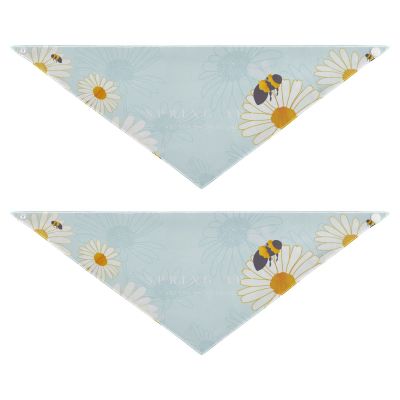 2-Piece Pet Bandana Set with Snap Buttons, Floral and Insect Design