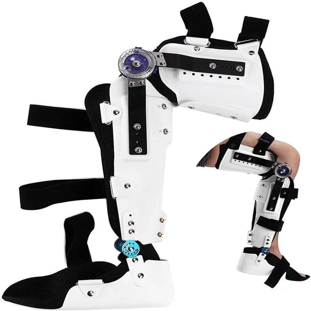 LARIAU Adjustable Hip-Knee-Ankle-Foot Orthosis, Knee Support Brace for Fracture and Arthritis, Right, M