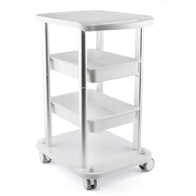 KUYT Mobile Cart, Silver Beauty Salon Cart with Braked Wheel, Hairdresser Tool Rolling Trolley, Storage Trolley