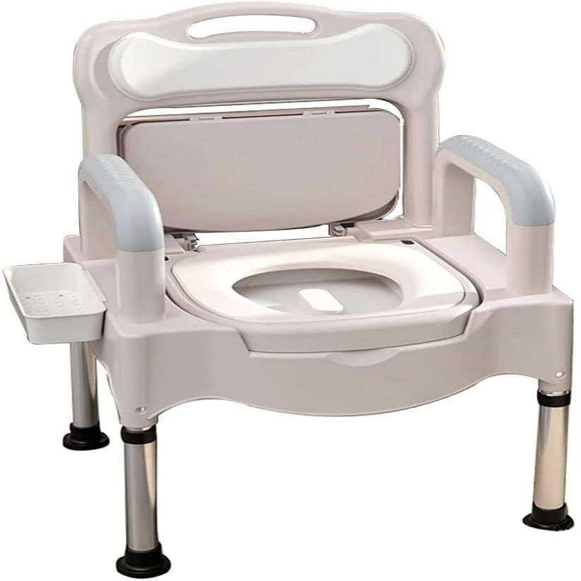 Height-Adjustable Portable Commode Chair for Adults and Seniors