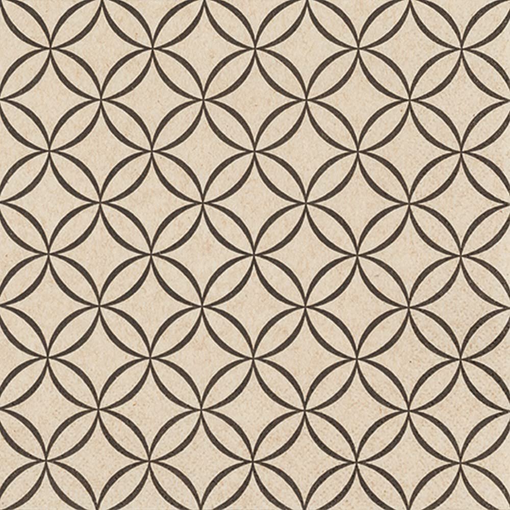 20 Eco Line Napkins, 100% Recycled Paper, Circles Pattern, 33 x 33 cm