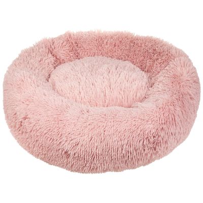 Beliani Cozy Oval Pet Bed for Dogs and Cats, Polyester, Pink, 80 cm, Kulu
