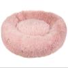 Beliani Cozy Oval Pet Bed for Dogs and Cats, Polyester, Pink, 80 cm, Kulu view 1