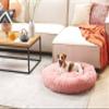 Beliani Cozy Oval Pet Bed for Dogs and Cats, Polyester, Pink, 80 cm, Kulu view 2