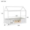 JINTAOMA Toddler Bed for Boys and Girls with Drawer and Guardrail, Solid Wood House Bed with Slatted Base, 90 x 200 cm, White view 2