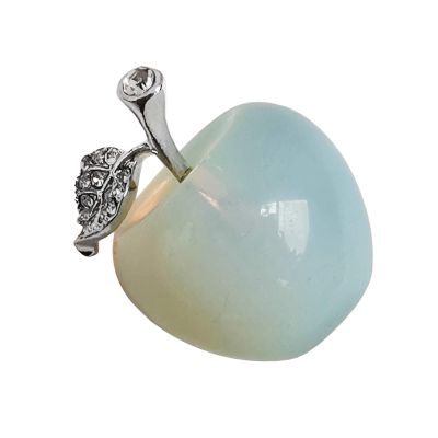 Manekieko Opalite Apple Crystal Healing Stone Figurine, 3 cm