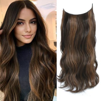 Invisible 20-Inch Wavy Hair Extensions with Transparent Wire