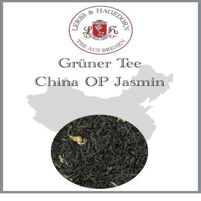 Lerbs & Hagedorn Green Tea China OP Jasmine | Delicate Jasmine Flavor, 1 kg (approx. 81 liters), Orange Pekoe