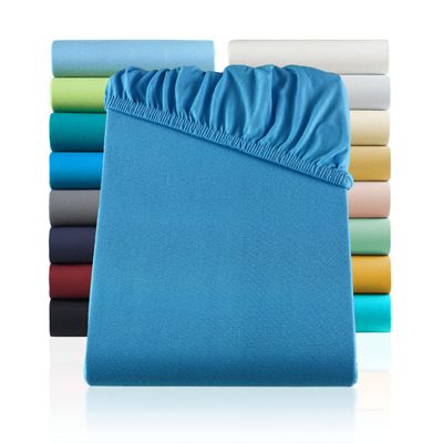 BaSaTex Fitted Sheets, 2-Pack, 60 x 120–70 x 140 cm, Royal Blue