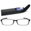 Lanomi Narrow Reading Glasses with Blue-Light Filter, Metal Full Frame, UV400 Protection, Case, Black, +3.0 view 1