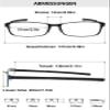 Lanomi Narrow Reading Glasses with Blue-Light Filter, Metal Full Frame, UV400 Protection, Case, Black, +3.0 view 2