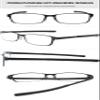 Lanomi Narrow Reading Glasses with Blue-Light Filter, Metal Full Frame, UV400 Protection, Case, Black, +3.0 view 3