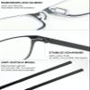 Lanomi Narrow Reading Glasses with Blue-Light Filter, Metal Full Frame, UV400 Protection, Case, Black, +3.0 view 4