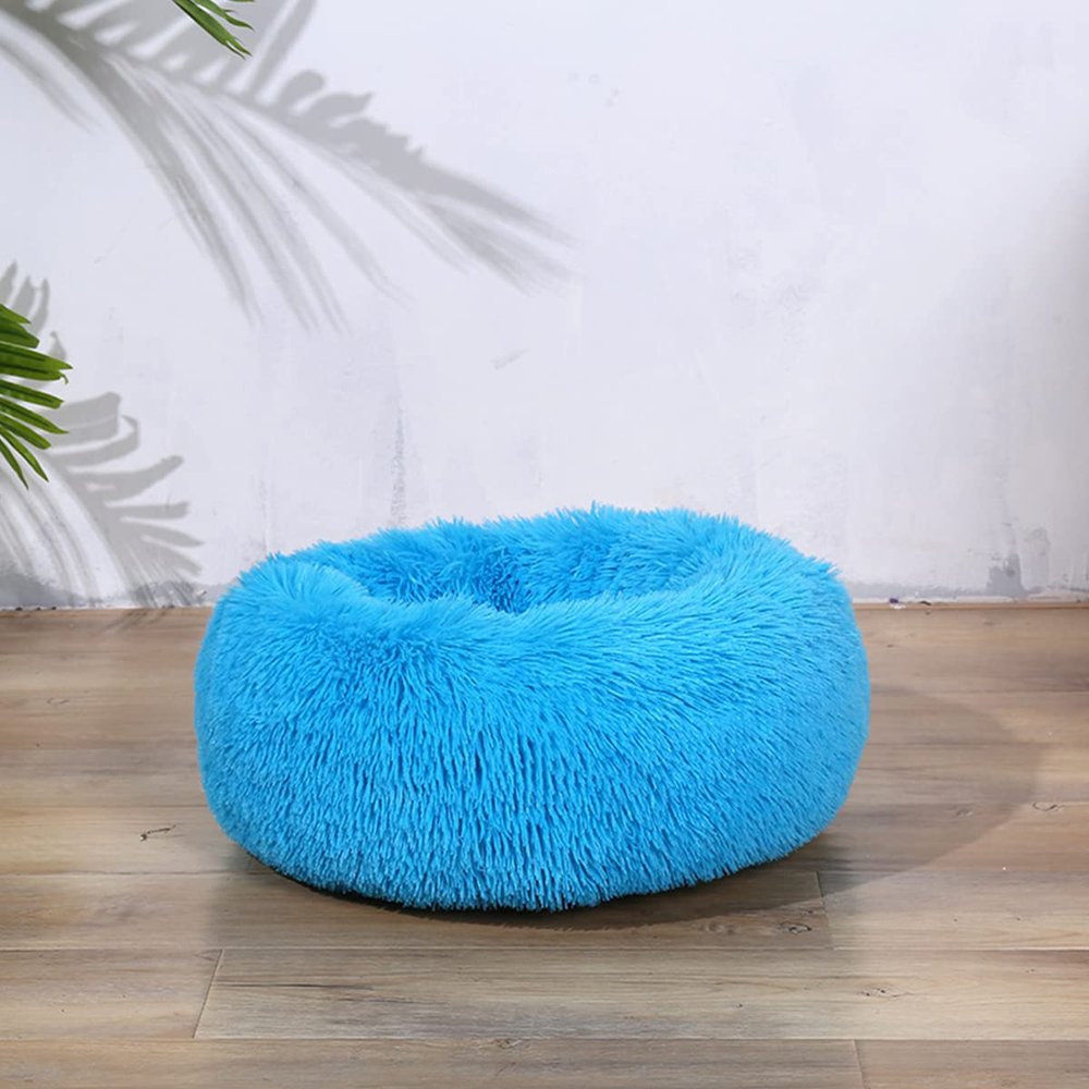 Calming Donut Dog & Cat Bed, Self-Warming Plush Cushion, 40.6 cm