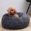 Calming Donut Dog & Cat Bed, Self-Warming Plush Faux Fur, 100 cm view 2