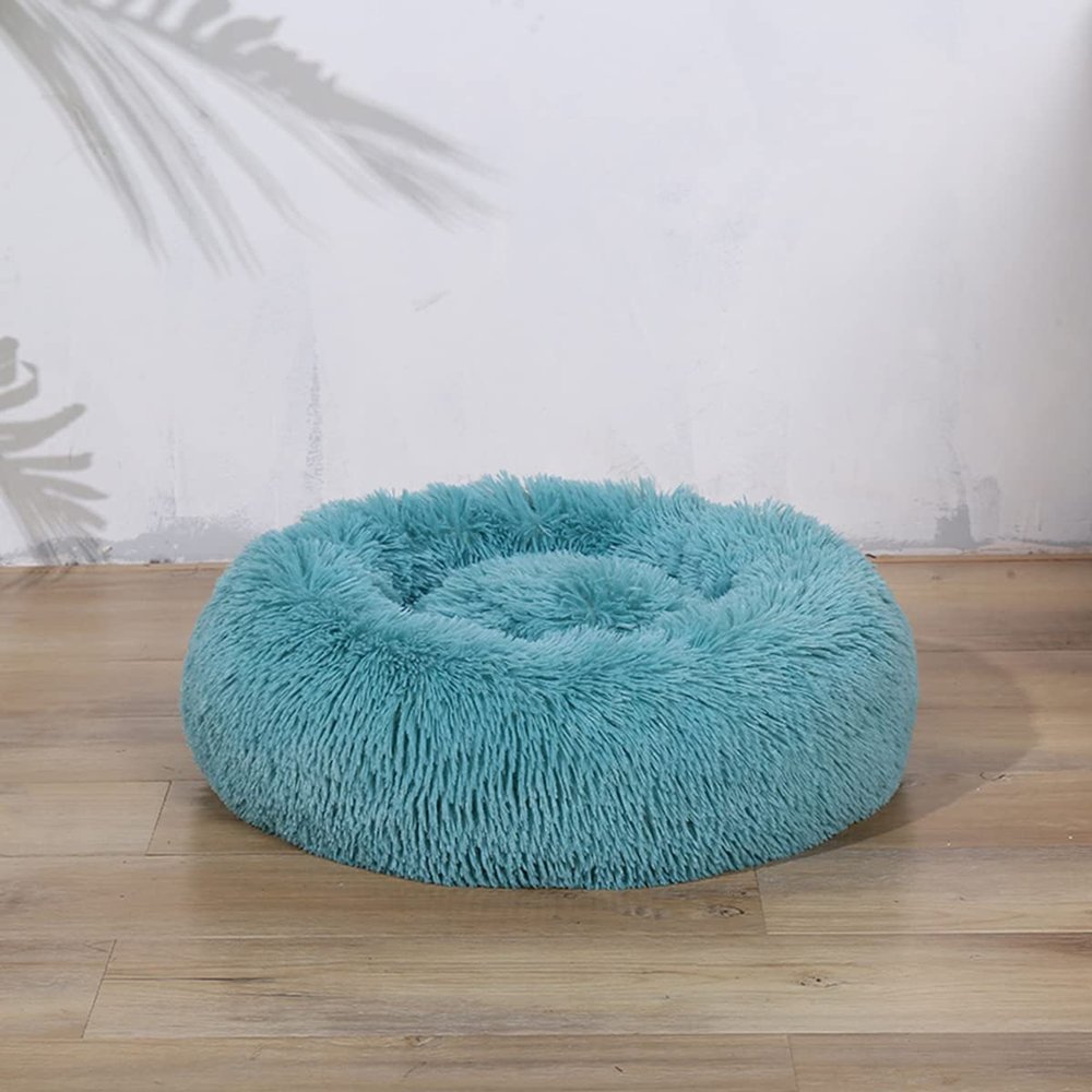 Calming Dog and Cat Bed, Anti-Anxiety Donut, Warm, Cozy, Soft, Round, Plush Cushion