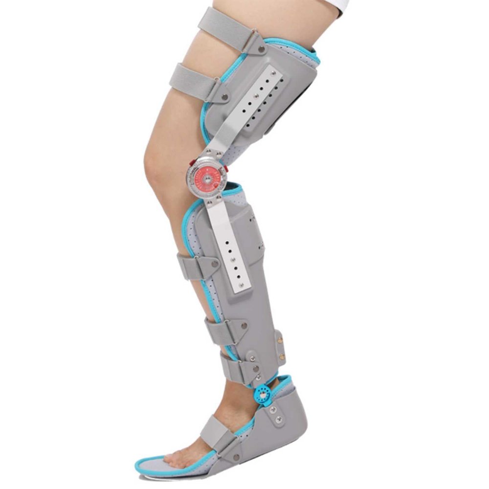 LARIAU Articulated Knee-Foot Brace, Adjustable Postoperative Knee Immobilizer