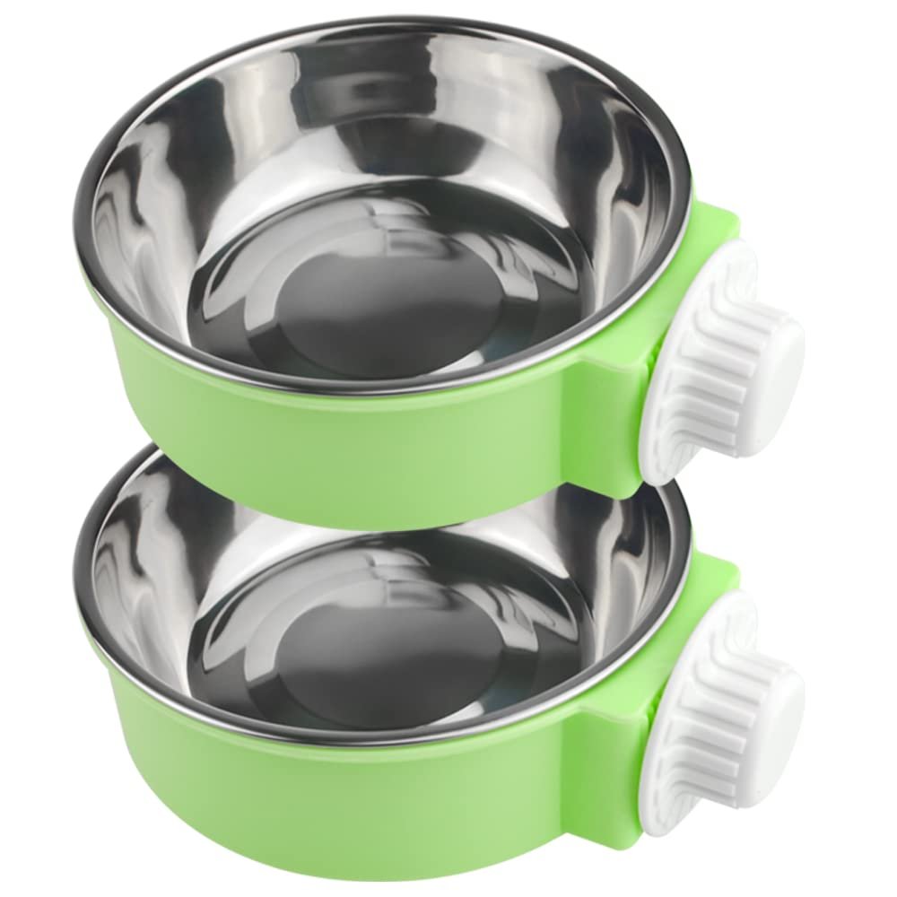 XINMEIWEN 2-Pack Stainless Steel Hanging Bird Feeder Cups, Green