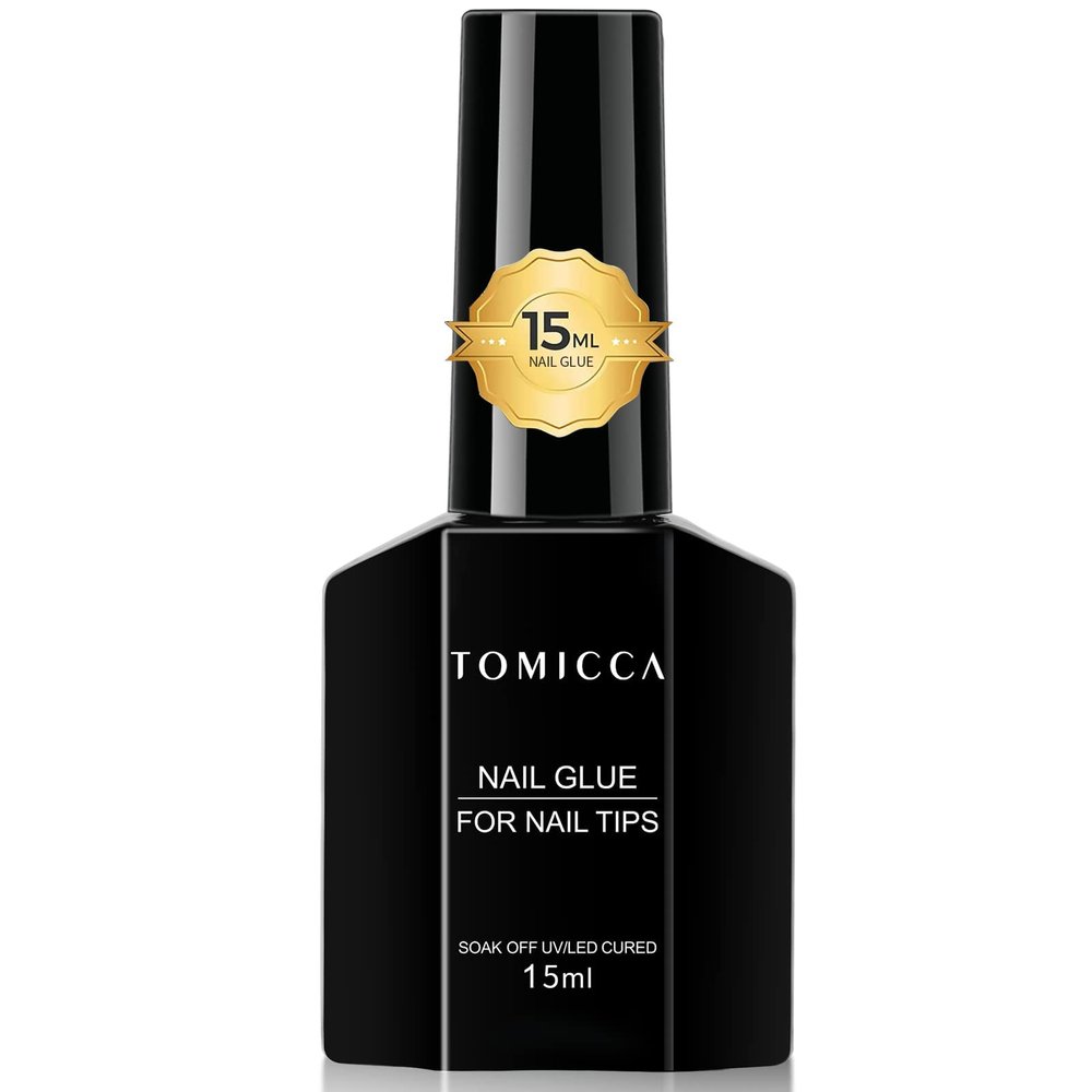 TOMICCA 4-in-1 Nail Glue for Nail Tips, 15 mL