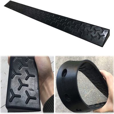 FUMANYI Rubber Threshold and Curb Ramp, 1–9 cm, for Wheelchairs, Scooters, and Dogs, Non-Slip Surface, 100 × 10 × 4 cm