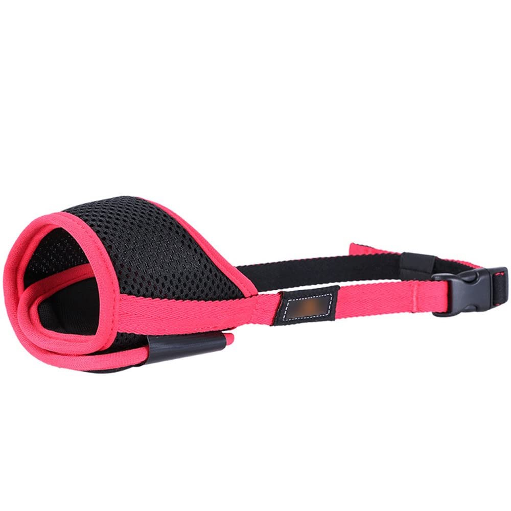 TopHomer Nylon Dog Muzzle, Adjustable and Breathable, for Small to Medium Dogs, Red, XL