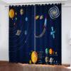 Blackout Thermal Curtains for Kids, Space Planets & Rocket, 2-Piece Set, 234 x 230 cm view 1