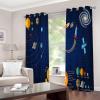 Blackout Thermal Curtains for Kids, Space Planets & Rocket, 2-Piece Set, 234 x 230 cm view 2