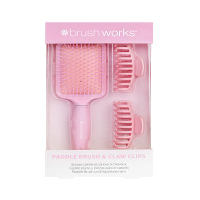 Brushworks Paddle Brush and Claw Clips Set