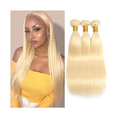 TOMYEUS 613 Blonde Brazilian Remy Human Hair Bundles, Straight Extensions, 3 Bundles
