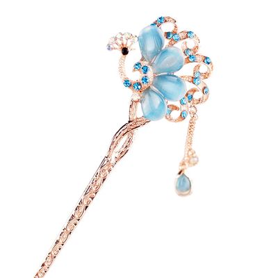 Floral Chinese Rhinestone Hair Stick