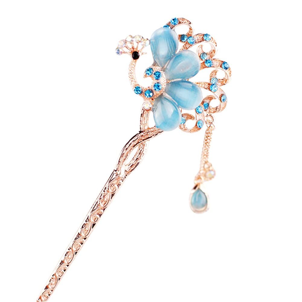 Floral Chinese Rhinestone Hair Stick