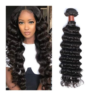 Hair Extensions, Loose Deep Wave Human Hair Bundle, 1 Bundle Brazilian Human Hair Weave for Black Women, Unprocessed Virgin Remy Human Hair