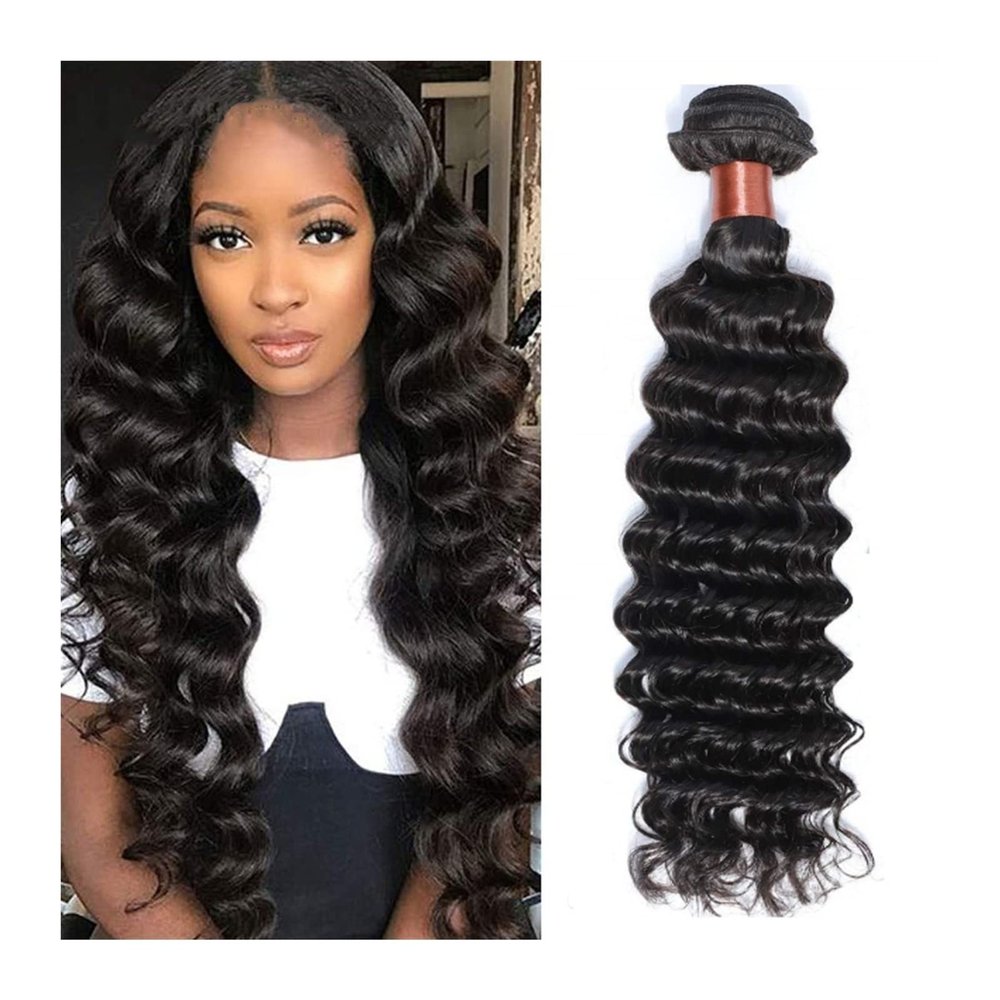Hair Extensions, Loose Deep Wave Human Hair Bundle, 1 Bundle Brazilian Human Hair Weave for Black Women, Unprocessed Virgin Remy Human Hair