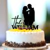 "Mr & Mrs" Cake Topper, Black Acrylic, Personalized view 1