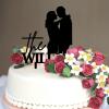 "Mr & Mrs" Cake Topper, Black Acrylic, Personalized view 3
