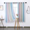 Star Blackout Curtains with Voile Sheers, Rainbow, 2 Panels, 132 x 160 cm view 1