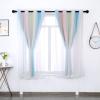 Star Blackout Curtains with Voile Sheers, Rainbow, 2 Panels, 132 x 160 cm view 4