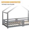 JINTAOMA Children's House Bed with Guardrail, Pine, 90 x 200 cm, Gray view 2