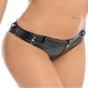 Doomiva Women's Patent Leather Wetlook Hotpants with Zipper, Black, 3XL view 2