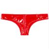 Doomiva Women's Patent Leather Wetlook T-Back Hotpants with Zipper, Red, S view 3