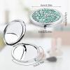 KYSUN 7 cm Compact Folding Pocket Mirror, 1x/2x, Green Diamond view 2